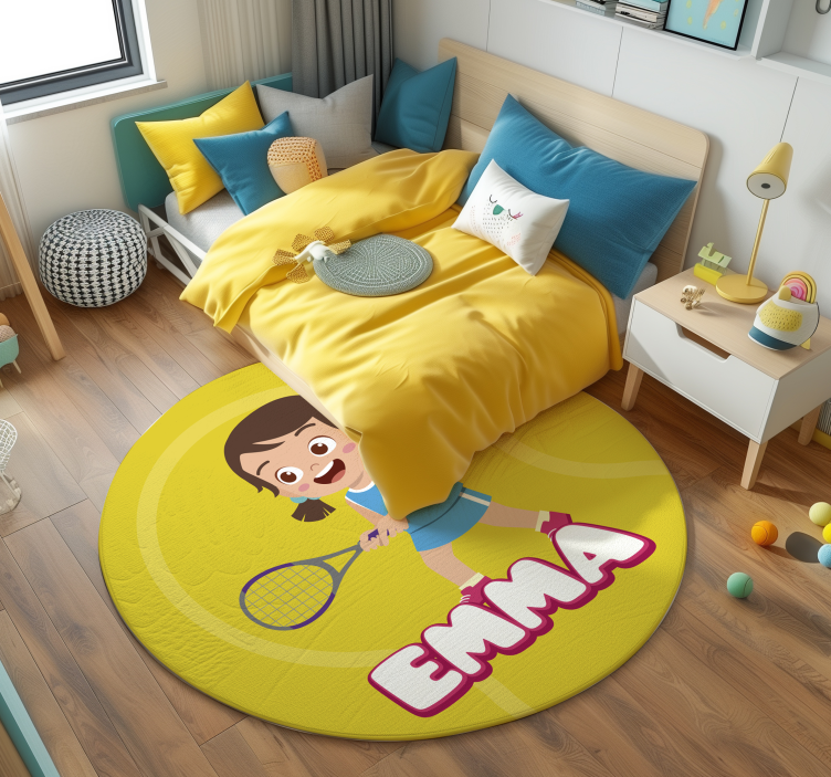 Tapis vinyle avec nom tennis personnalisé - TenStickers