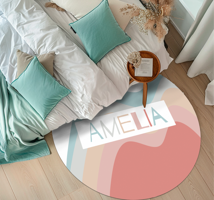 Tapis vinyle avec prénom couleur pastel - TenStickers