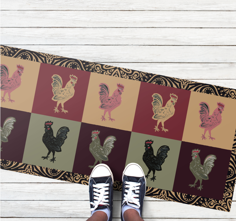 Tapis vinyle animal motif de poulet coloré - TenStickers