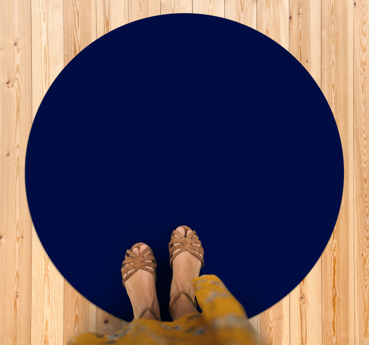 Tapis vinyle bleu couleur marine ronde - TenStickers
