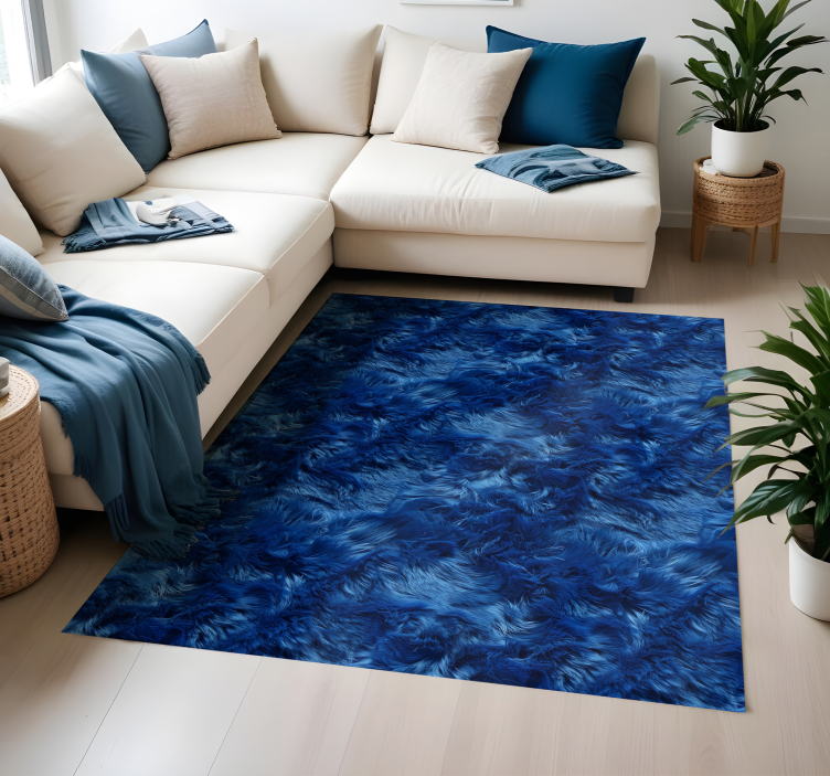 Tapis vinyle bleu imitation fourure - TenStickers