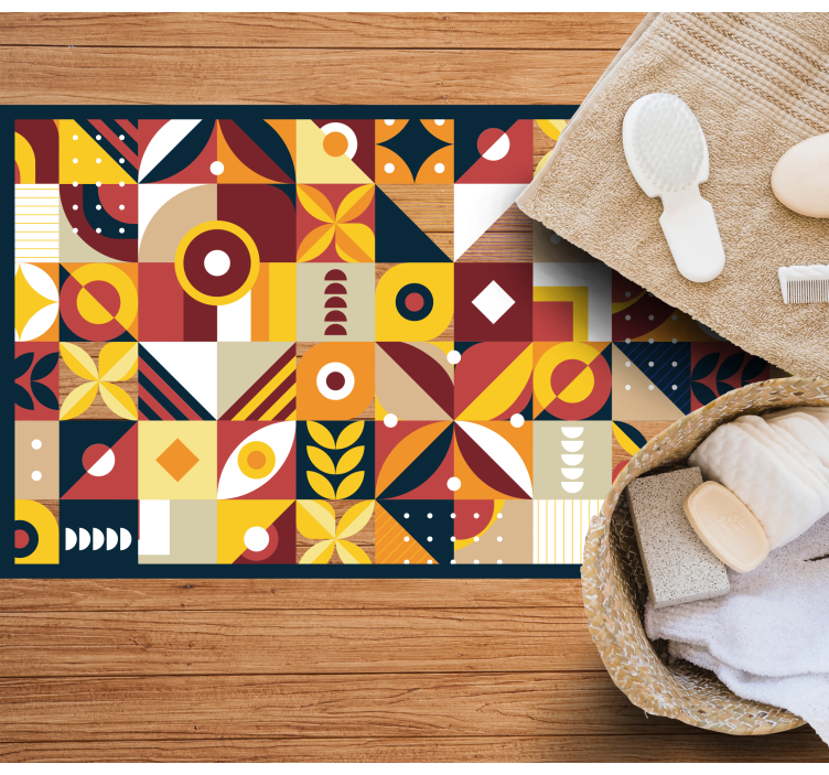 Tapis vinyle carreaux de ciment compositions vivantes - TenStickers