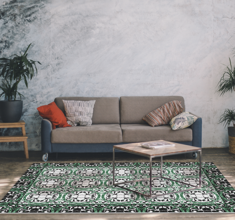 Tapis vinyle carreaux de ciment mosaïque ornée - TenStickers