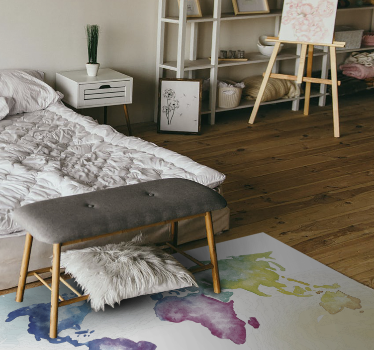 Tapis vinyle carte du monde carte du monde vibrante - TenStickers