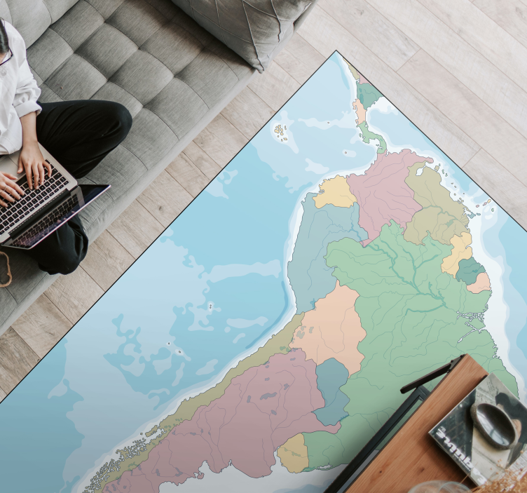 Tapis vinyle carte du monde illustration cartographique - TenStickers