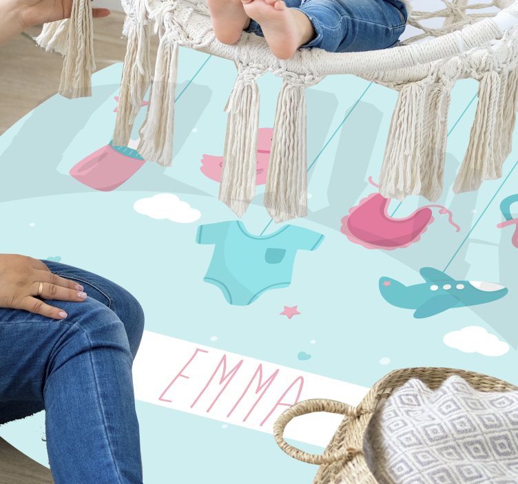 Tapis vinyle chambre bébé crèche personnalisée - TenStickers