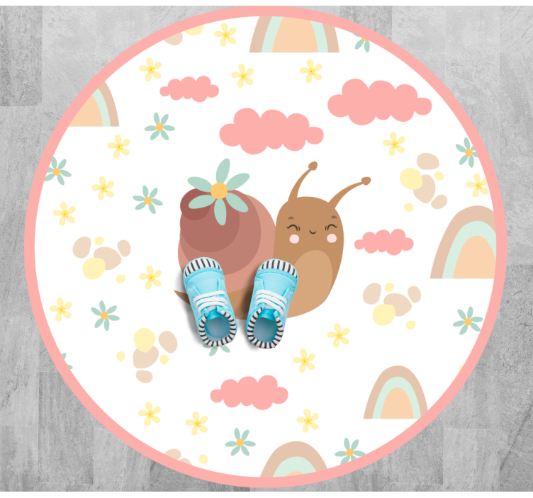 Tapis vinyle chambre bébé illustration d'escargot joyeux - TenStickers