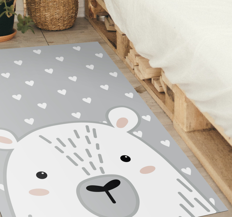 Tapis vinyle chambre bébé petit ours gris - TenStickers