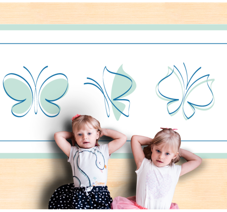 Tapis vinyle animal motif trio de papillons - TenStickers