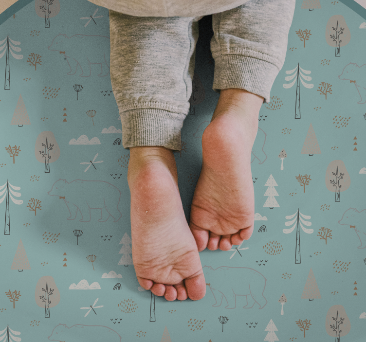 Tapis vinyle chambre bébé scène d'animaux de la forêt - TenStickers