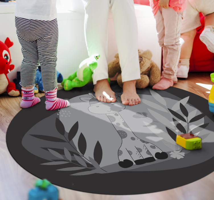 Tapis vinyle chambre bébé thème de la crèche girafe - TenStickers