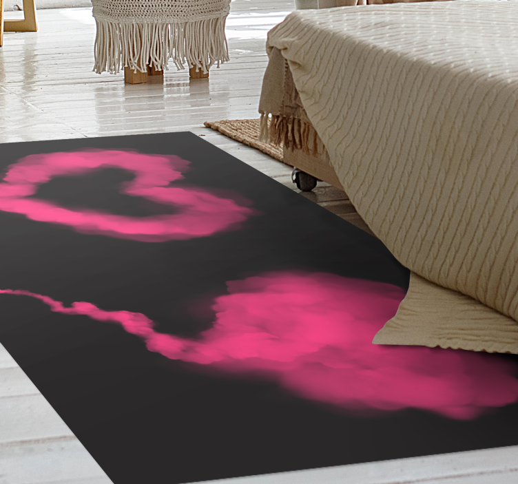 Tapis vinyle chambre brume de cœur rose - TenStickers