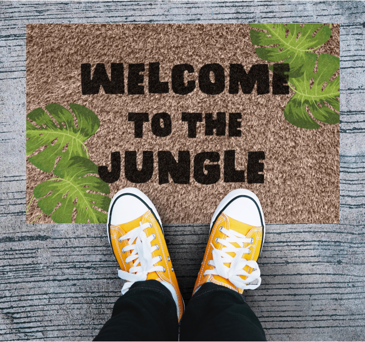 Tapis vinyle entrée bienvenue dans la jungle - TenStickers