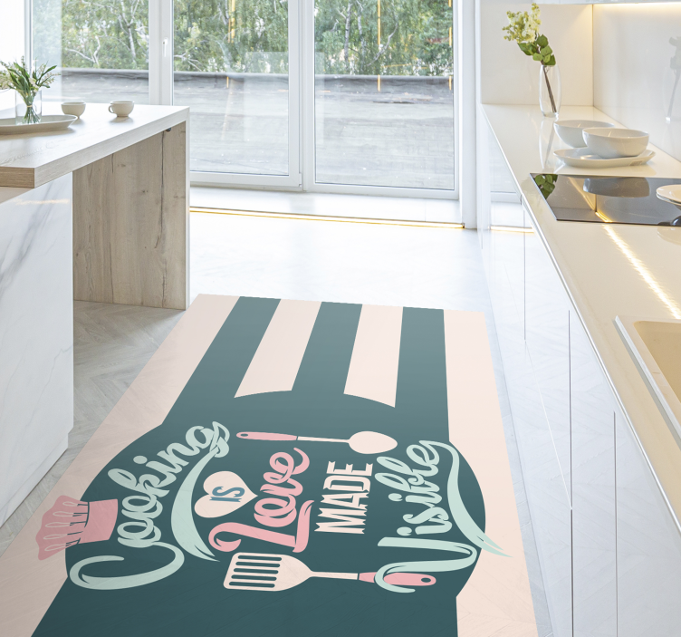Tapis vinyle cuisine cuisiner c'est l'amour visible - TenStickers