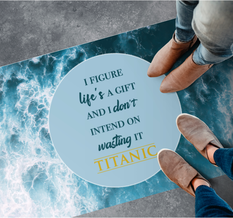 Tapis vinyle citation la vie est un cadeau - TenStickers