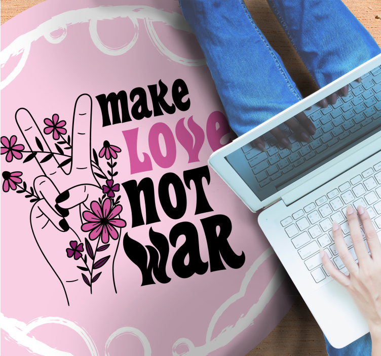 Tapis vinyle citation message d'amour paisible - TenStickers