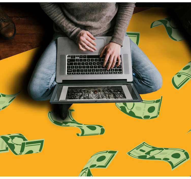 Tapis vinyle design moderne modèle de flux monétaire - TenStickers