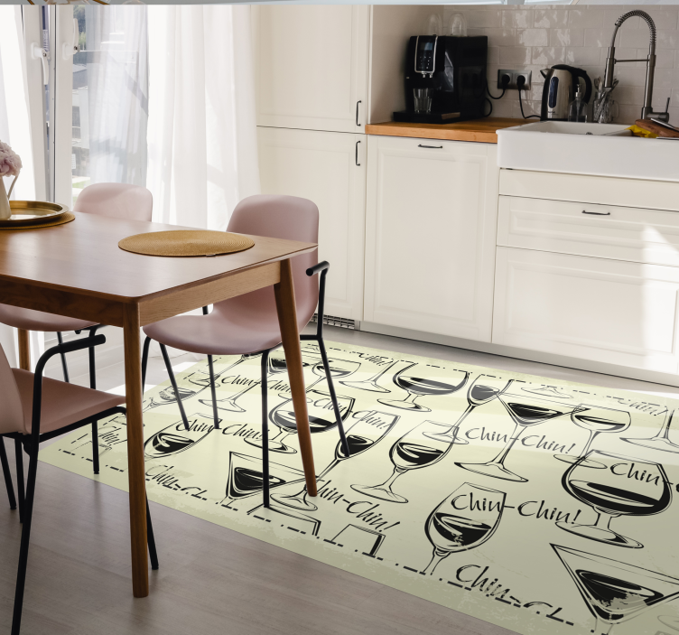 Tapis vinyle cuisine verres à vin - TenStickers