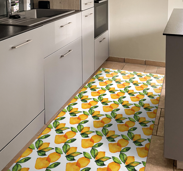 Tapis vinyle citrons style méditerranéen - TenStickers
