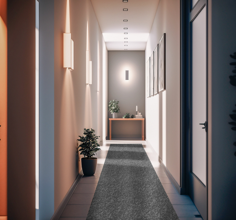 Tapis vinyle couloir effet texture gris - TenStickers