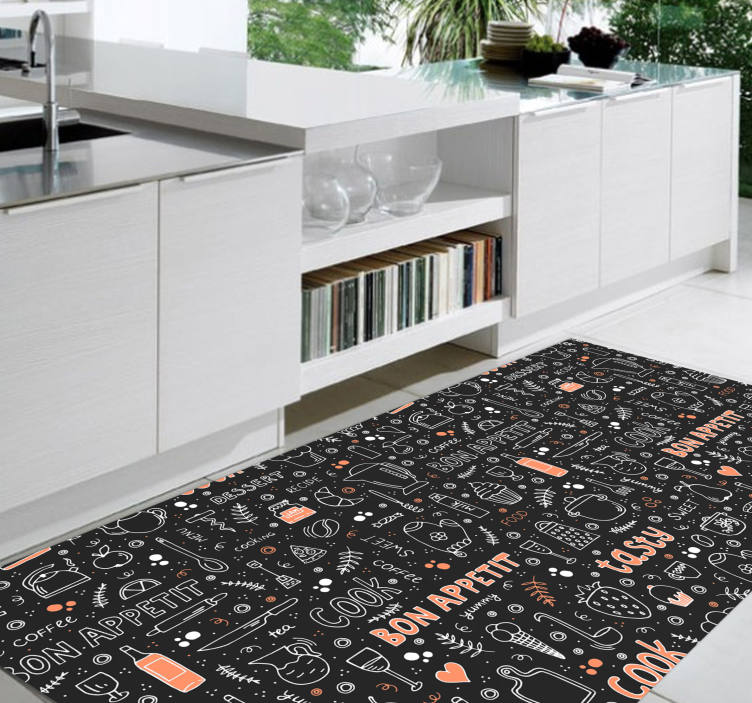 Tapis vinyle cuisine bon appétit cuisinier - TenStickers
