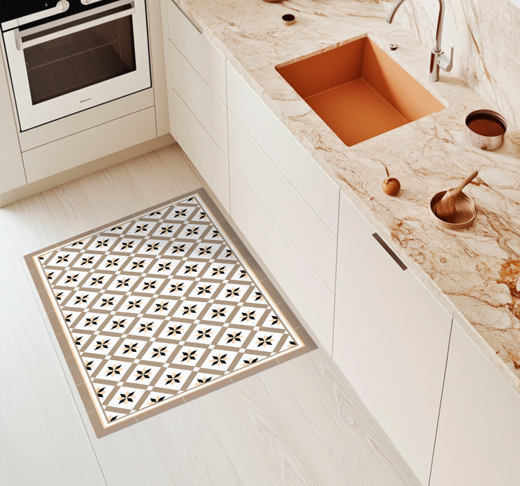 Tapis vinyle cuisine brun hydraulique - TenStickers