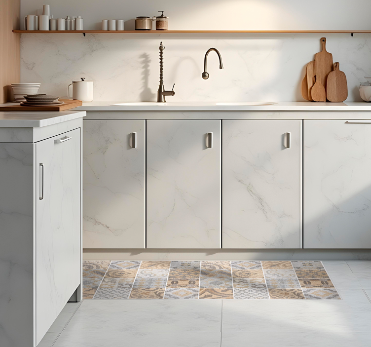 Tapis vinyle cuisine ciment arancioni - TenStickers