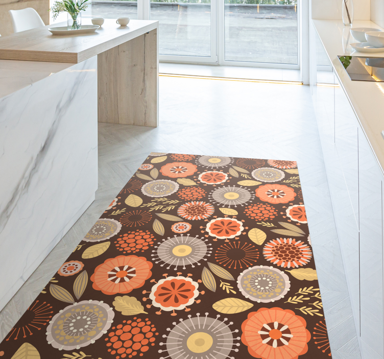 Tapis vinyle cuisine composition florale colorée - TenStickers