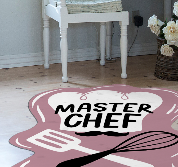 Tapis vinyle cuisine emblème du maître cuisinier - TenStickers