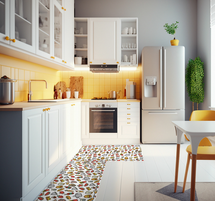 Tapis vinyle cuisine icônes nourriture - TenStickers
