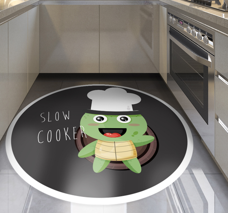 Tapis vinyle cuisine illustration de la tortue du chef - TenStickers