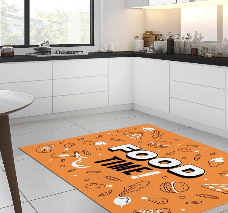 Tapis vinyle cuisine illustration de l'heure du repas - TenStickers