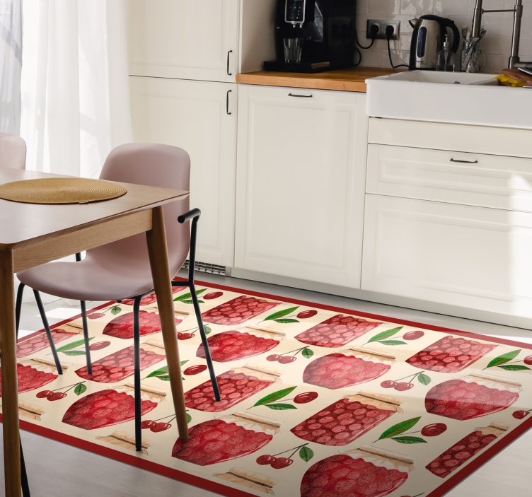 Tapis vinyle cuisine motif de confiture de cerises - TenStickers