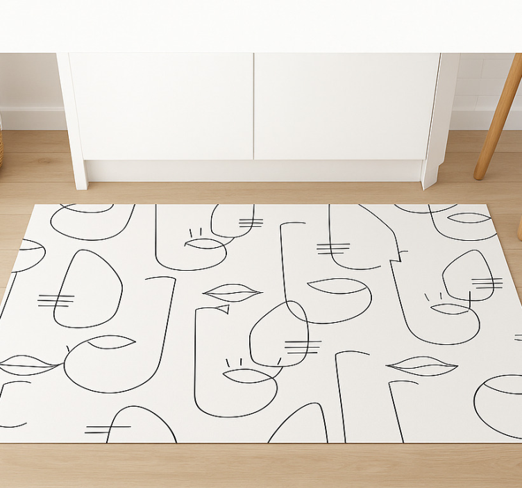 Tapis vinyle cuisine parties de visage abstraites - TenStickers