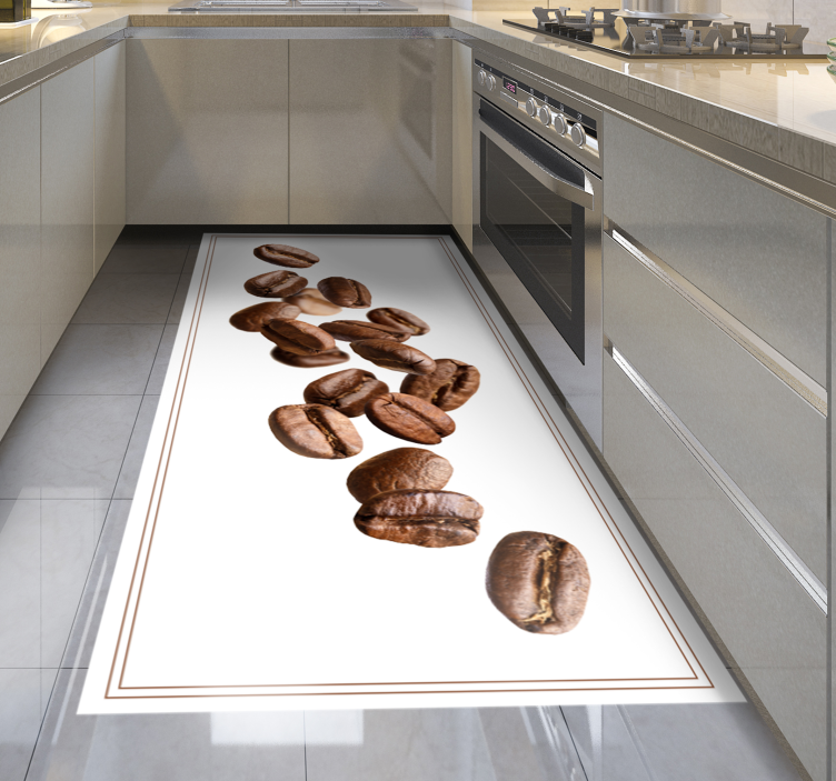 Tapis vinyle cuisine sentier des grains de café - TenStickers