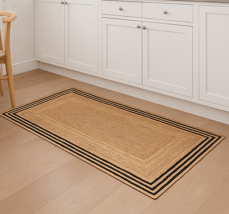 Tapis vinyle cuisine texture jute naturelle - TenStickers