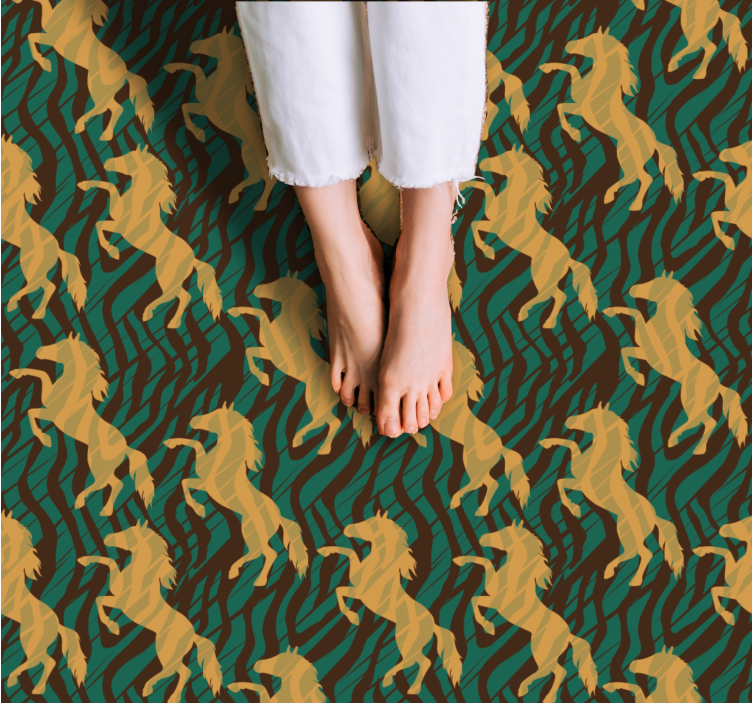 Tapis vinyle animal superposition de motifs safari - TenStickers