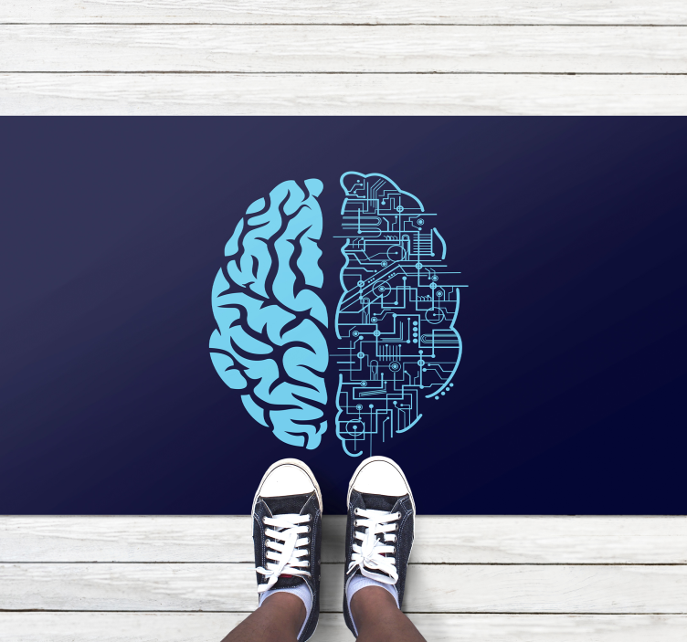 Tapis vinyle design moderne contraste cérébral - TenStickers