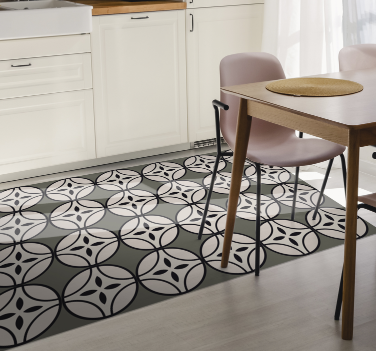 Tapis vinyle cuisine harmonie circulaire - TenStickers