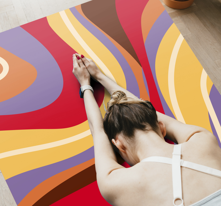 Tapis vinyle design moderne vagues de couleurs vibrantes - TenStickers