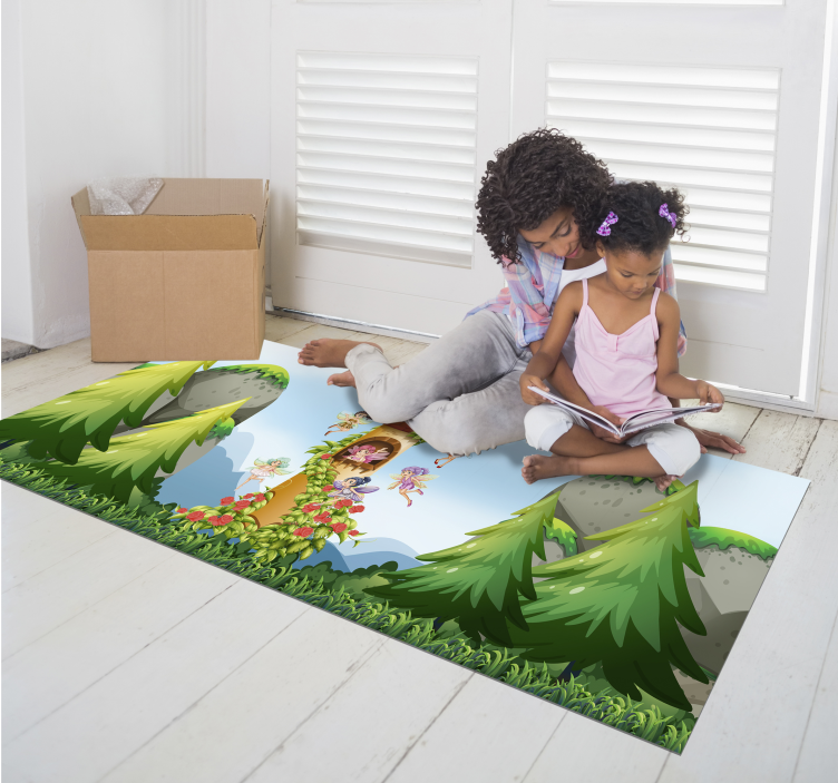 Tapis vinyle pour enfants aire de jeux en forêt enchantée - TenStickers