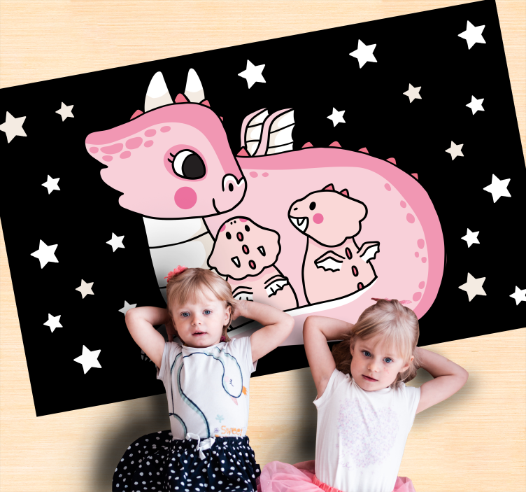 Tapis vinyle pour enfants duo de dragons ludique - TenStickers