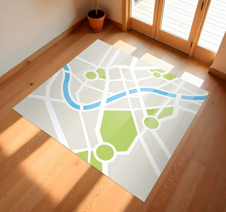 Tapis vinyle pour enfants plan de la ville - TenStickers