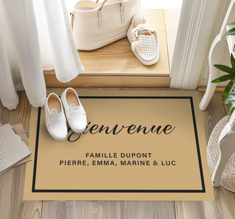 Tapis vinyle entrée bienvenue nom de famille personnalisé - TenStickers