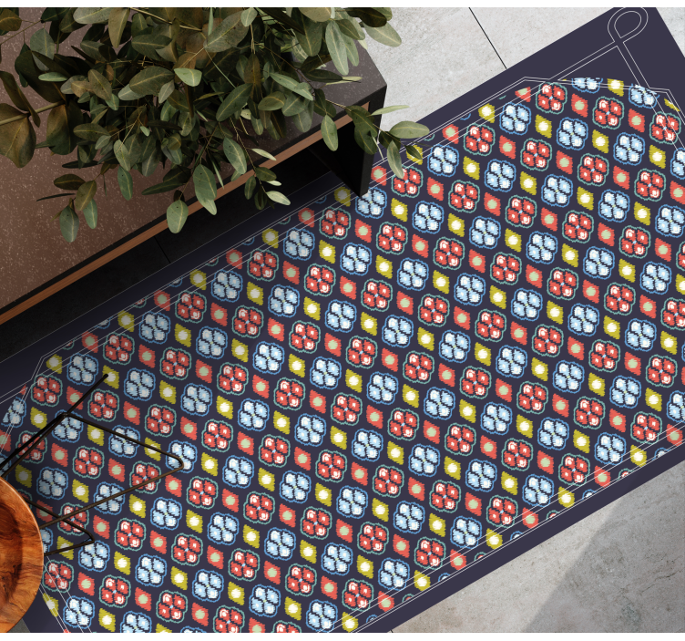 Tapis vinyle entrée composition de mosaïque colorée - TenStickers