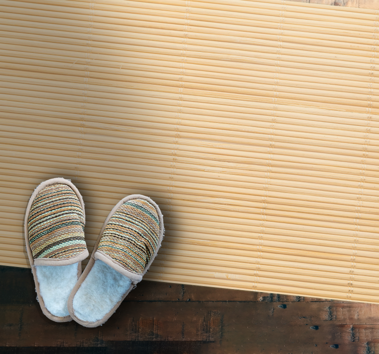 Tapis vinyle entrée texture naturelle du bambou - TenStickers