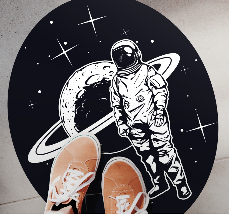 Tapis vinyle étoile cosmonaute dans le cosmos - TenStickers