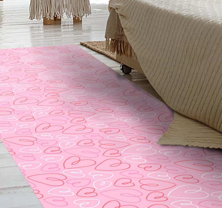 Tapis vinyle chambre motif coeur rose - TenStickers