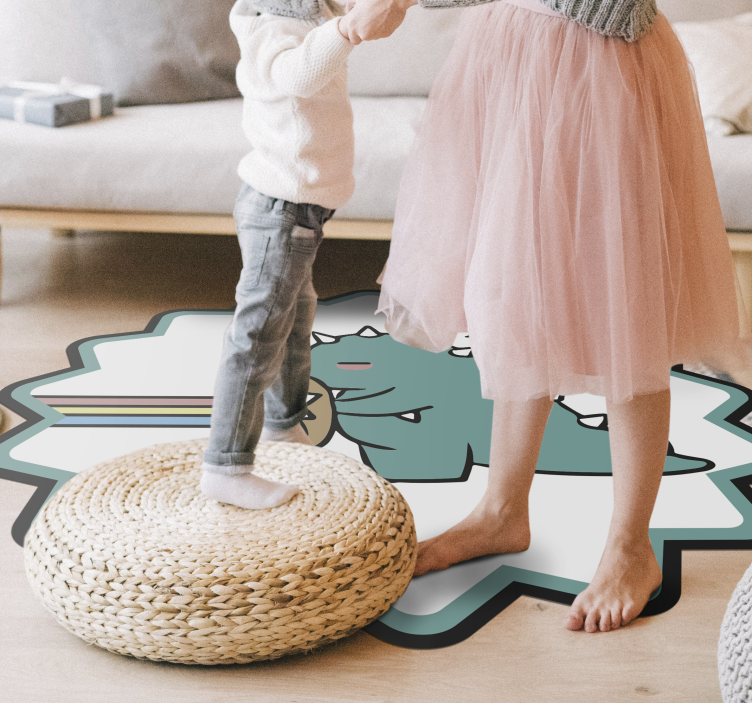Tapis vinyle autres tapis souffle arc-en-ciel des dinosaures - TenStickers
