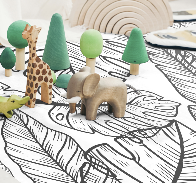 Tapis vinyle chambre bébé thème de la jungle feuillue - TenStickers